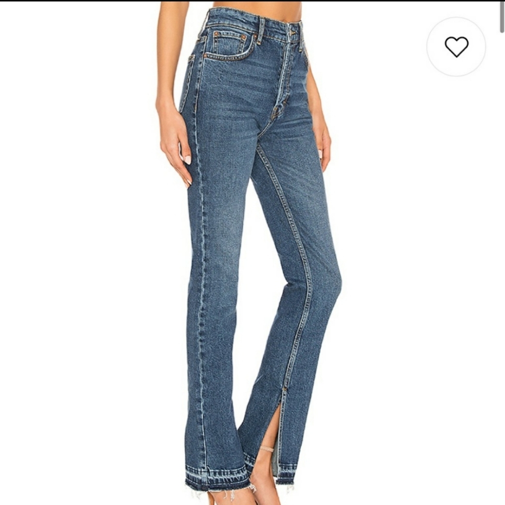 Free People High Waist Split Hem Boot Cut Jeans